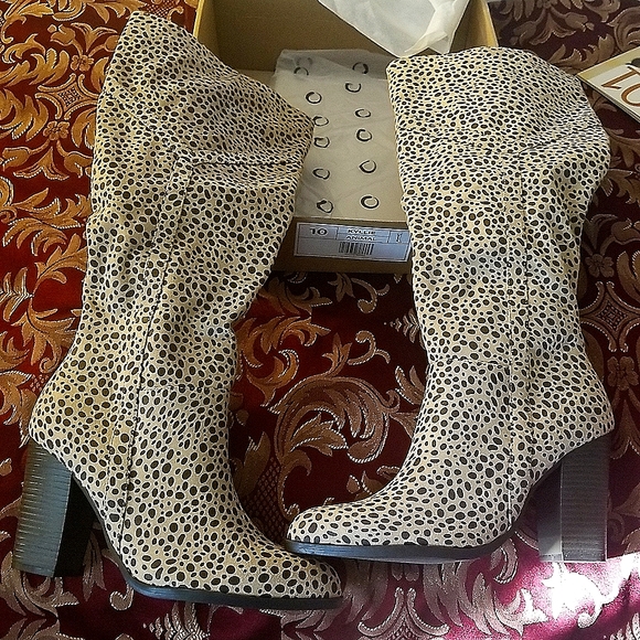 Shoes - Animal Print Knee High Boots
